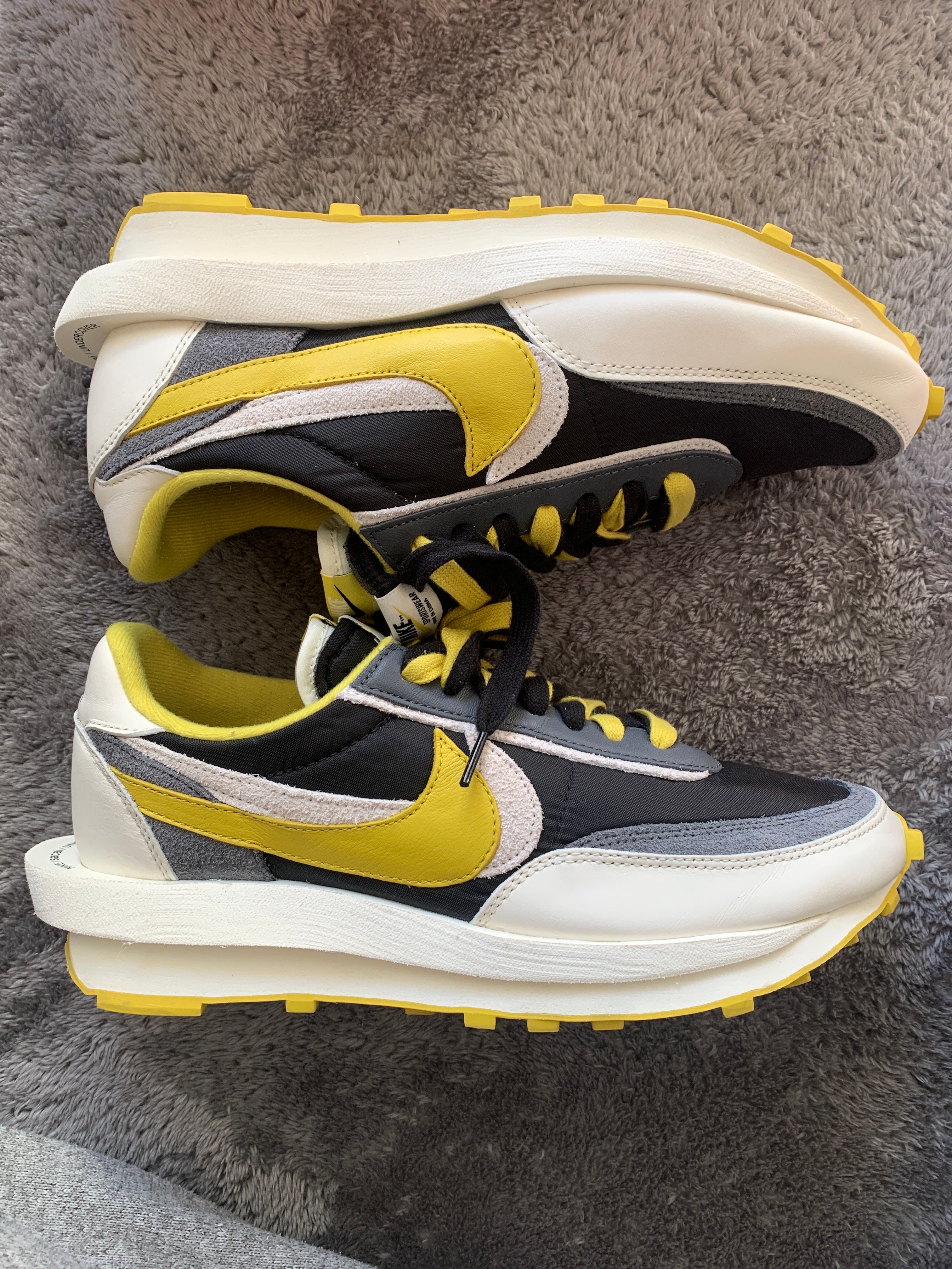 UNDERCOVER × sacai × Nike LD Waffle "Black/Sail-Dark Grey-Bright Citron"