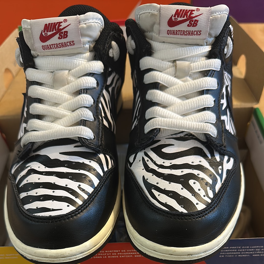 Quartersnacks × Nike SB Dunk Low "Zebra Cake/Safari"