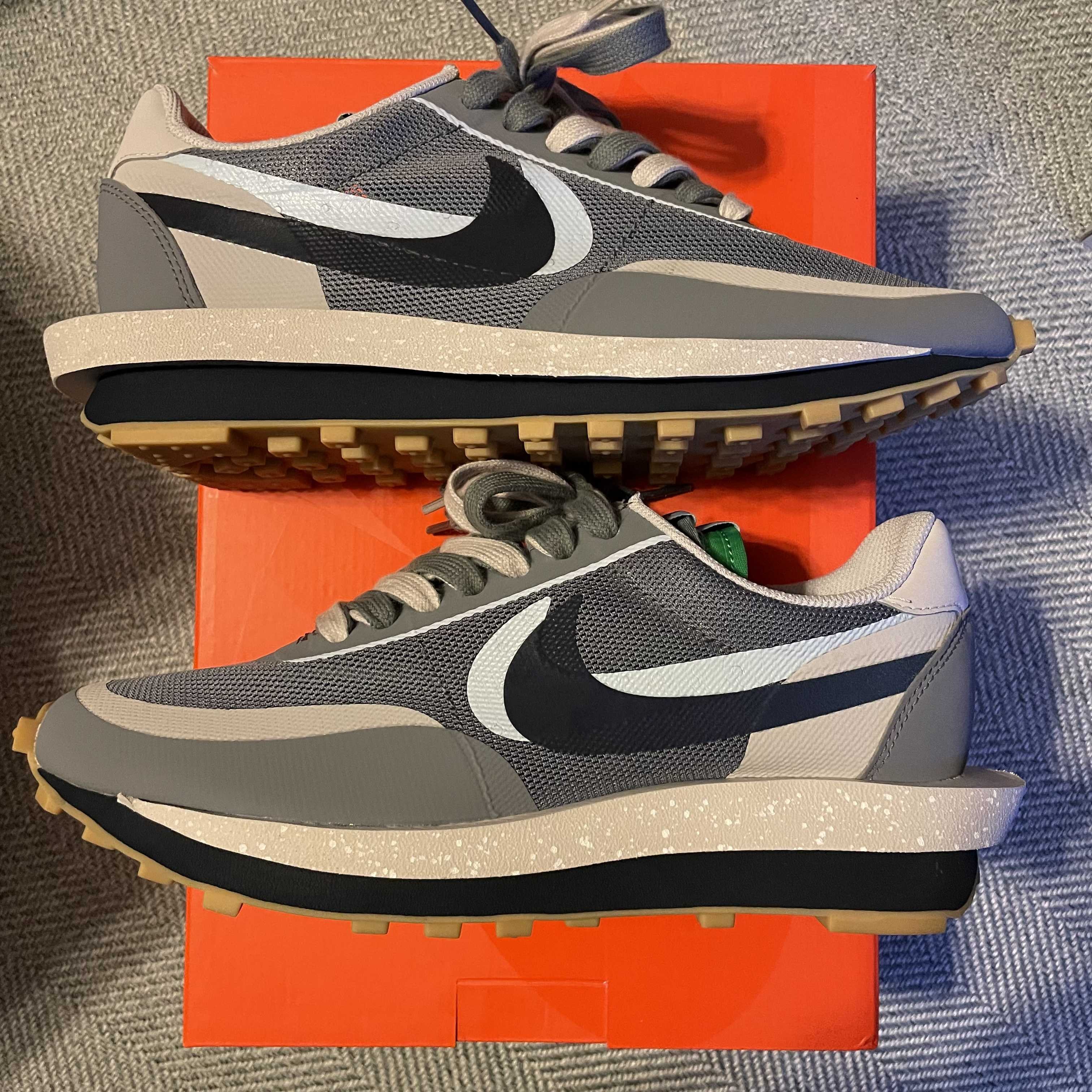 CLOT × Sacai × Nike LD Waffle "Grey Obsidian/Cool Grey"