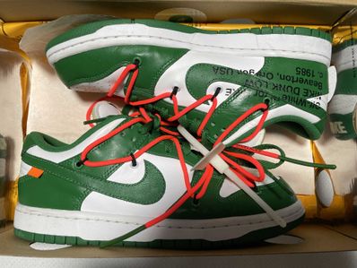 Off-White × Nike Dunk Low "White/Pine Green"