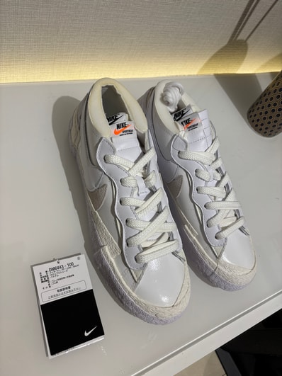 sacai × Nike Blazer Low "White Patent Leather"