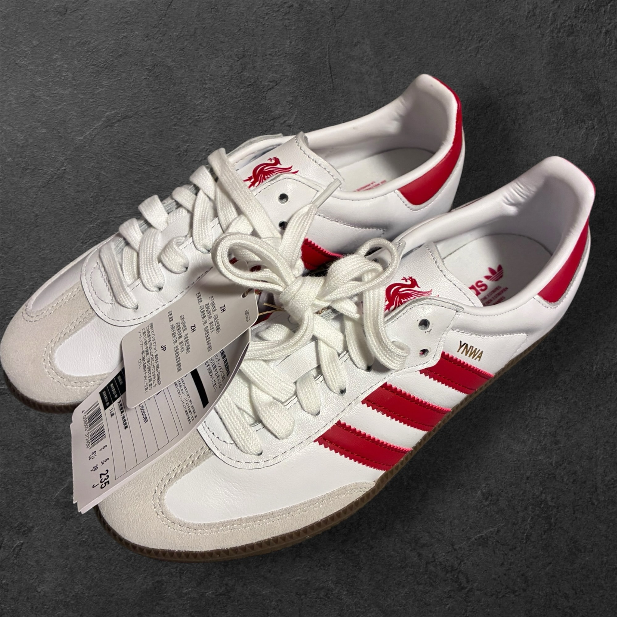 Liverpool FC × adidas Samba "Cloud White/Strawberry Red/Gum"