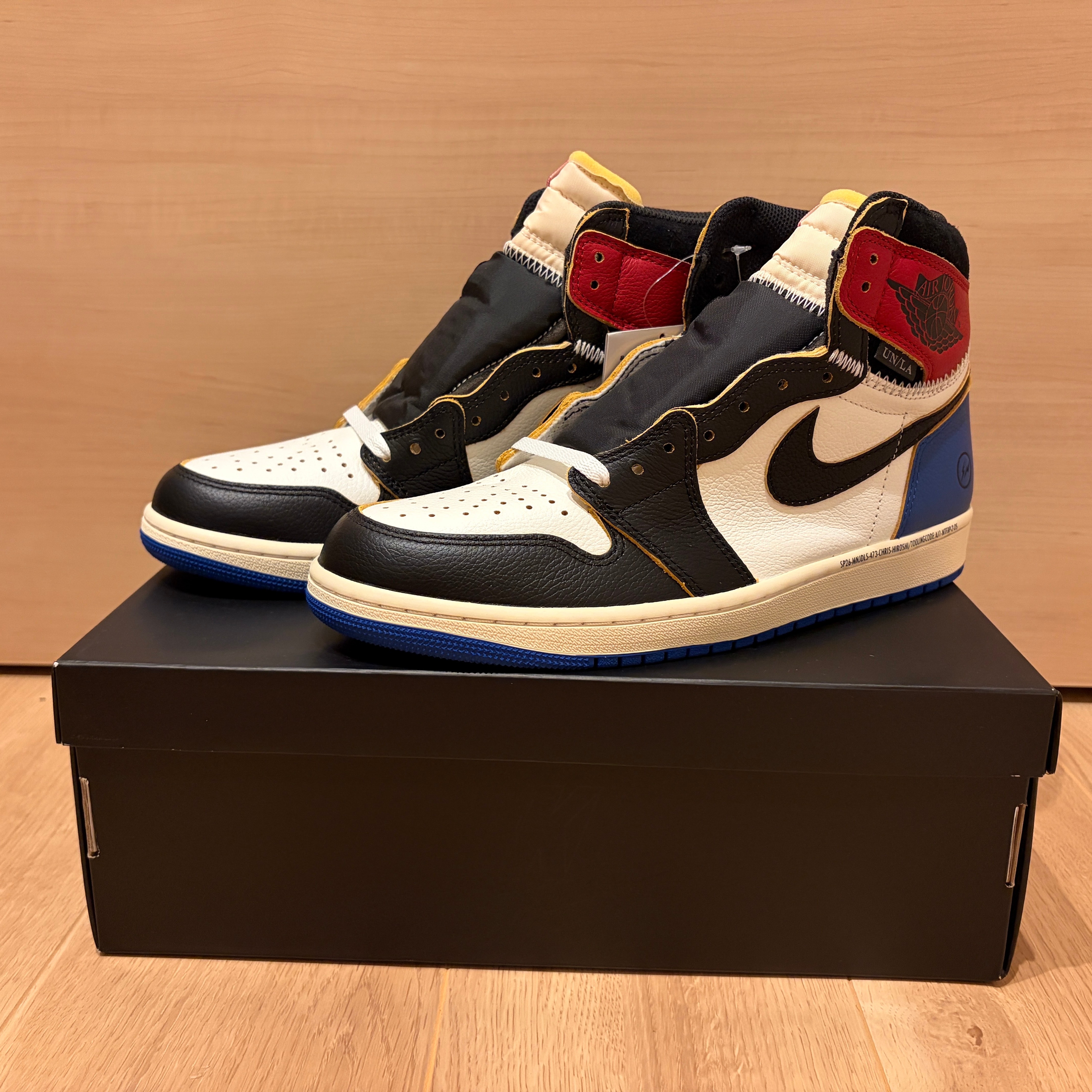 fragment design × UNION × Nike Air Jordan 1 High OG "Black/Varsity Red"