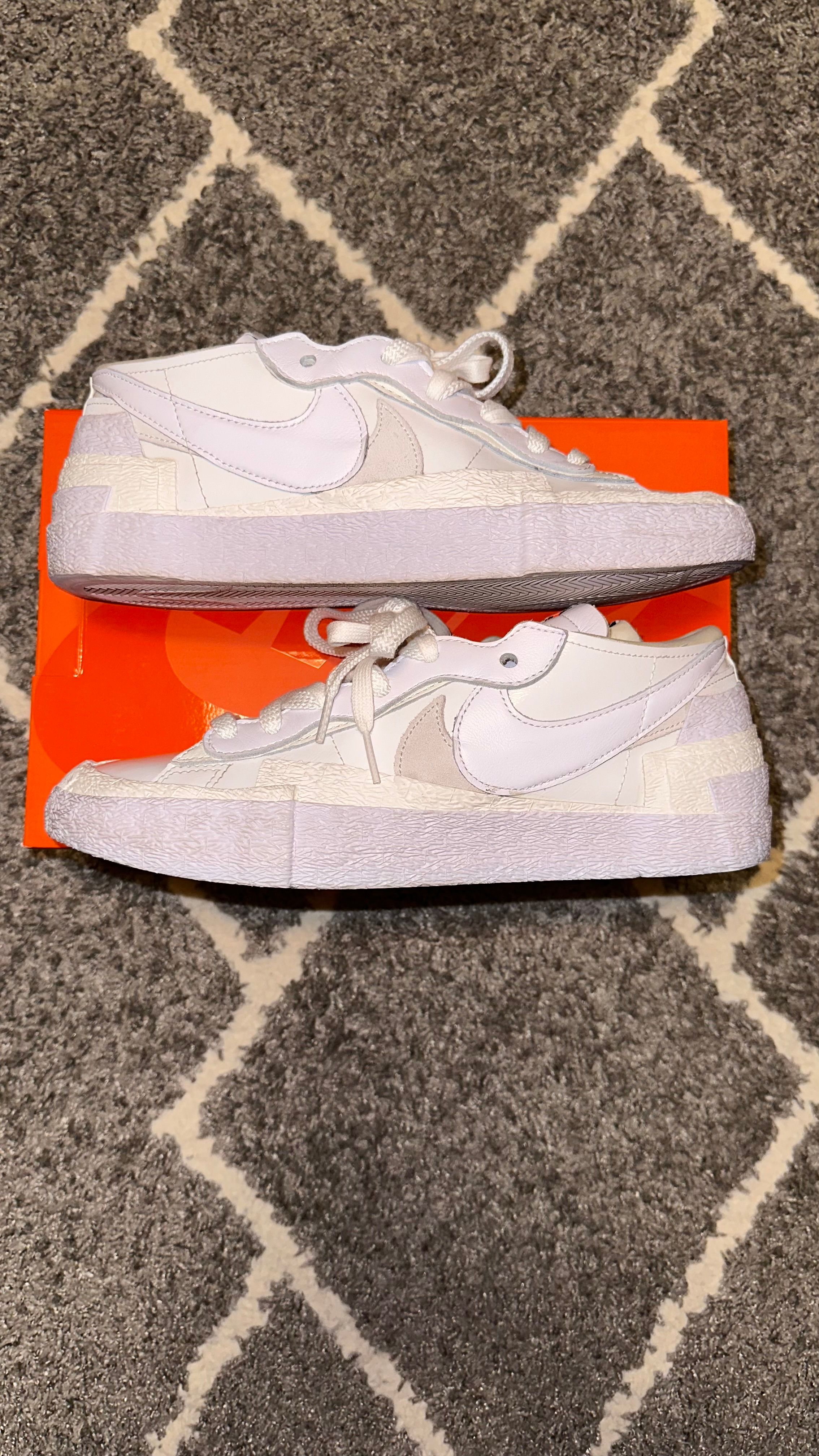 sacai × Nike Blazer Low "White Patent Leather"