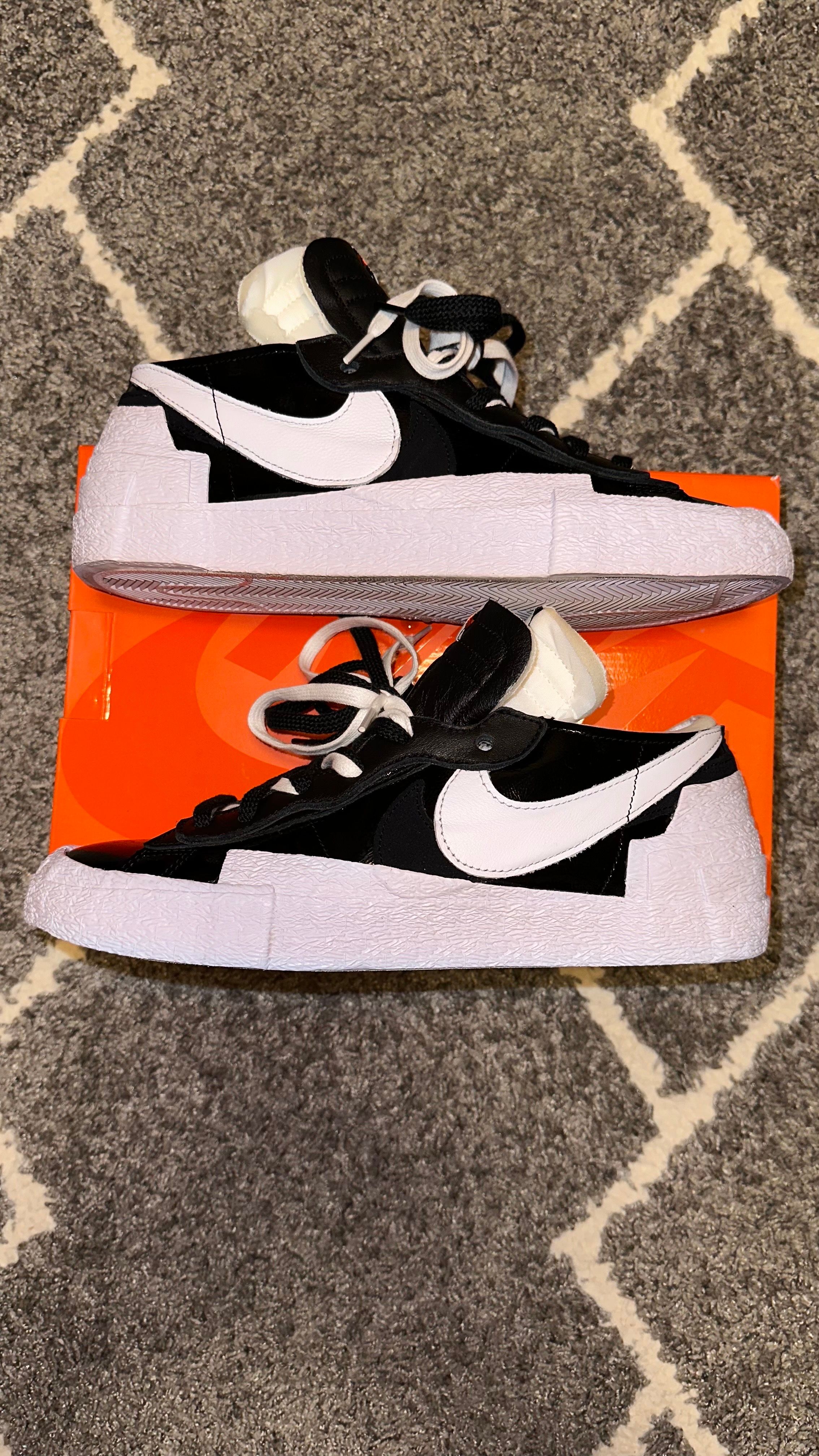 sacai × Nike Blazer Low "Black Patent Leather"