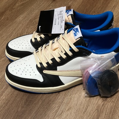 Travis Scott × fragment design × Nike Air Jordan 1 Low OG SP "Military Blue"