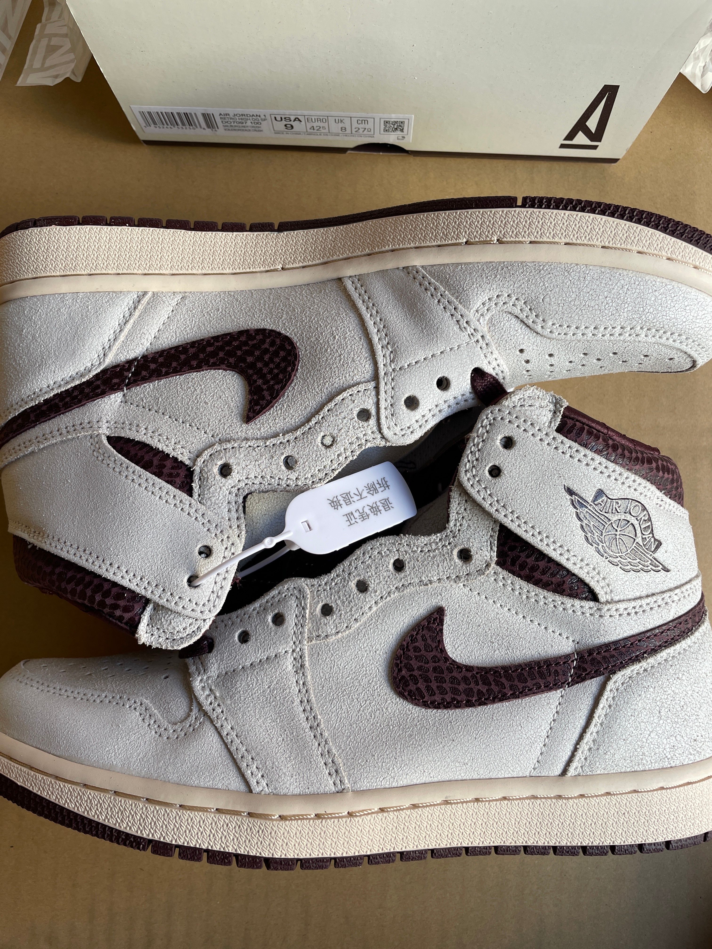 A Ma Maniere × Nike Air Jordan 1 Retro High OG "Sail and Burgundy"