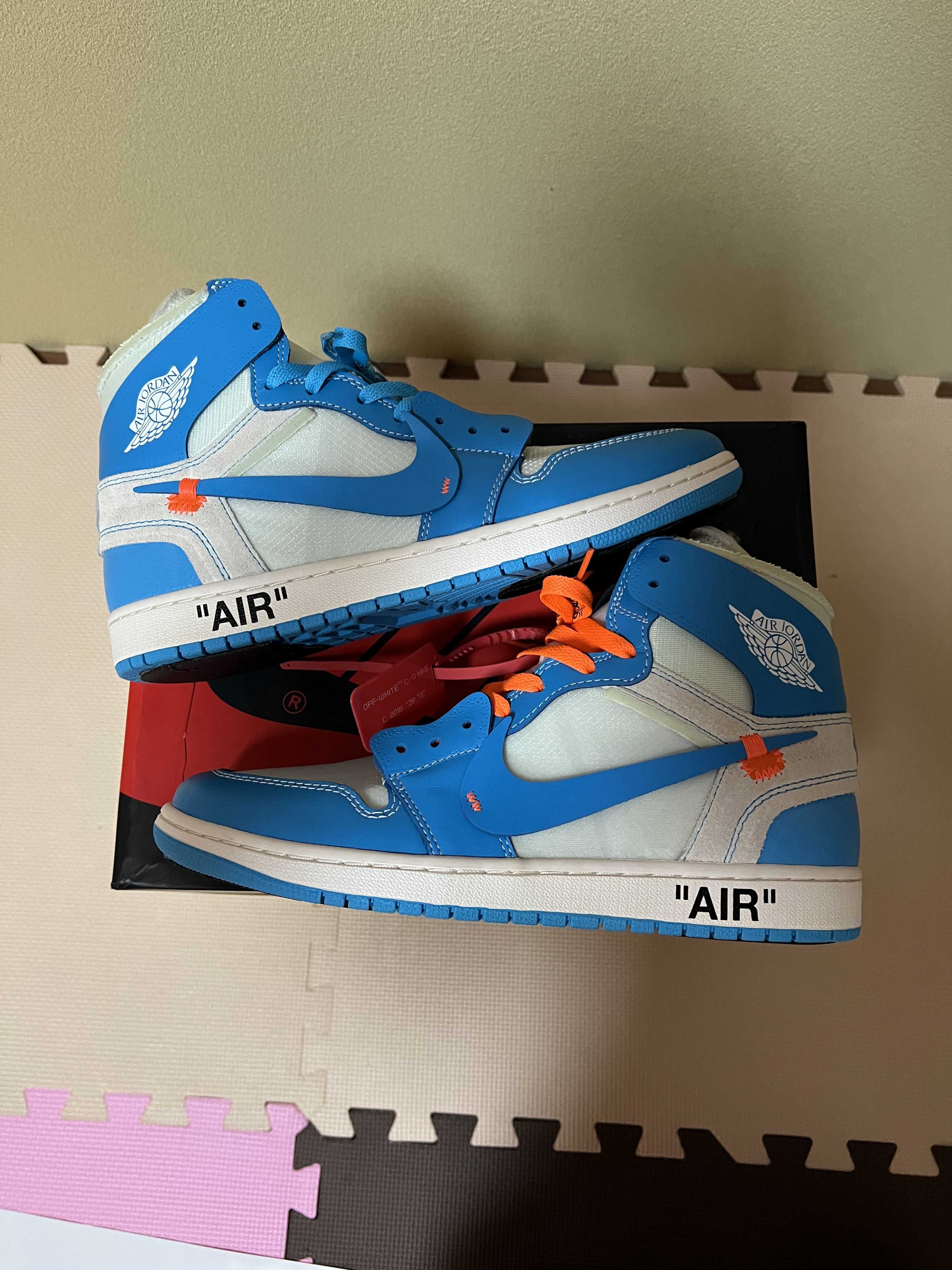 Off-White × Nike Air Jordan 1 High UNC "White/Dark Powder Blue"