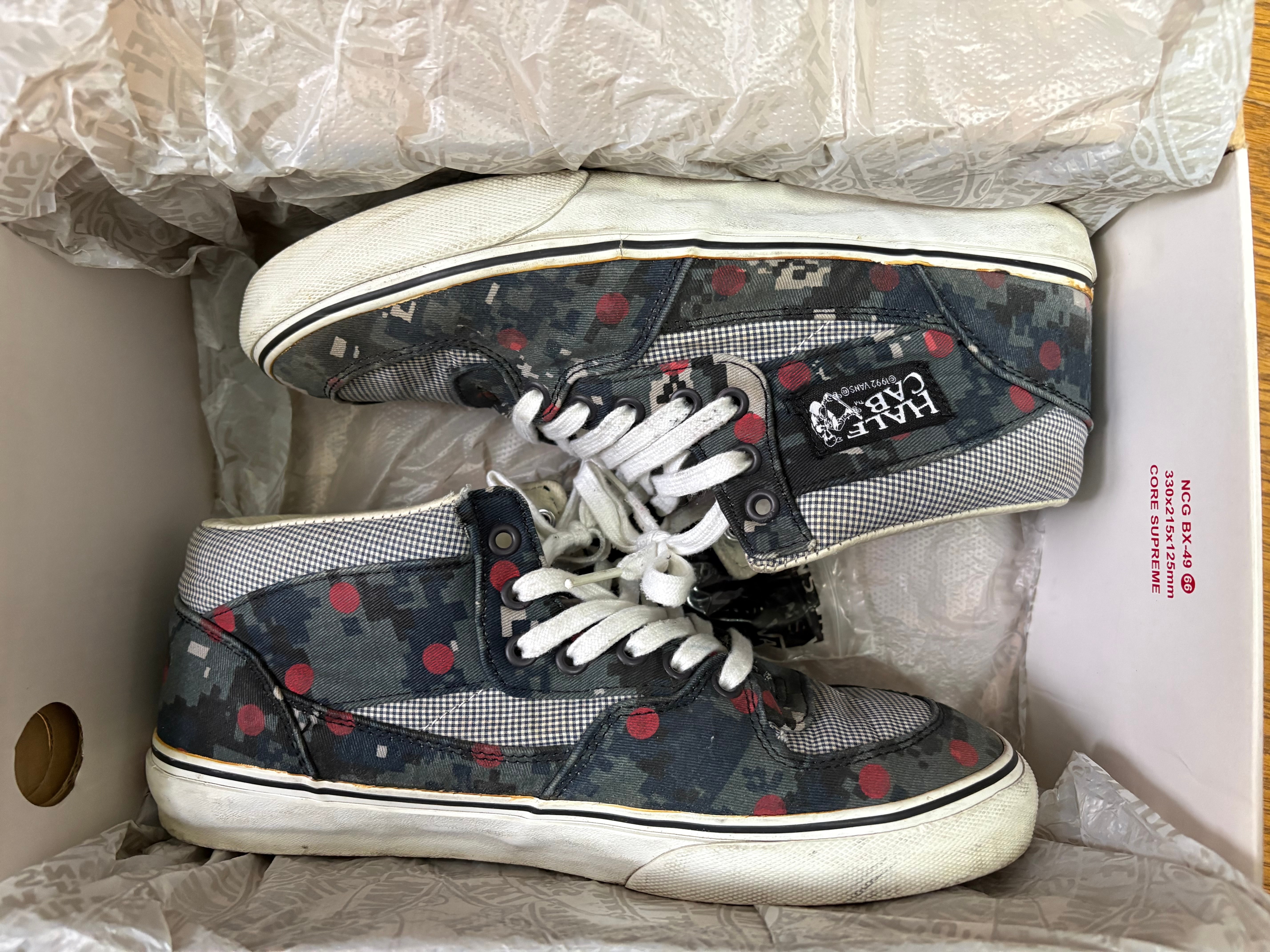 Supreme × CDG × Vans Half Cab "Digi Camo Navy"