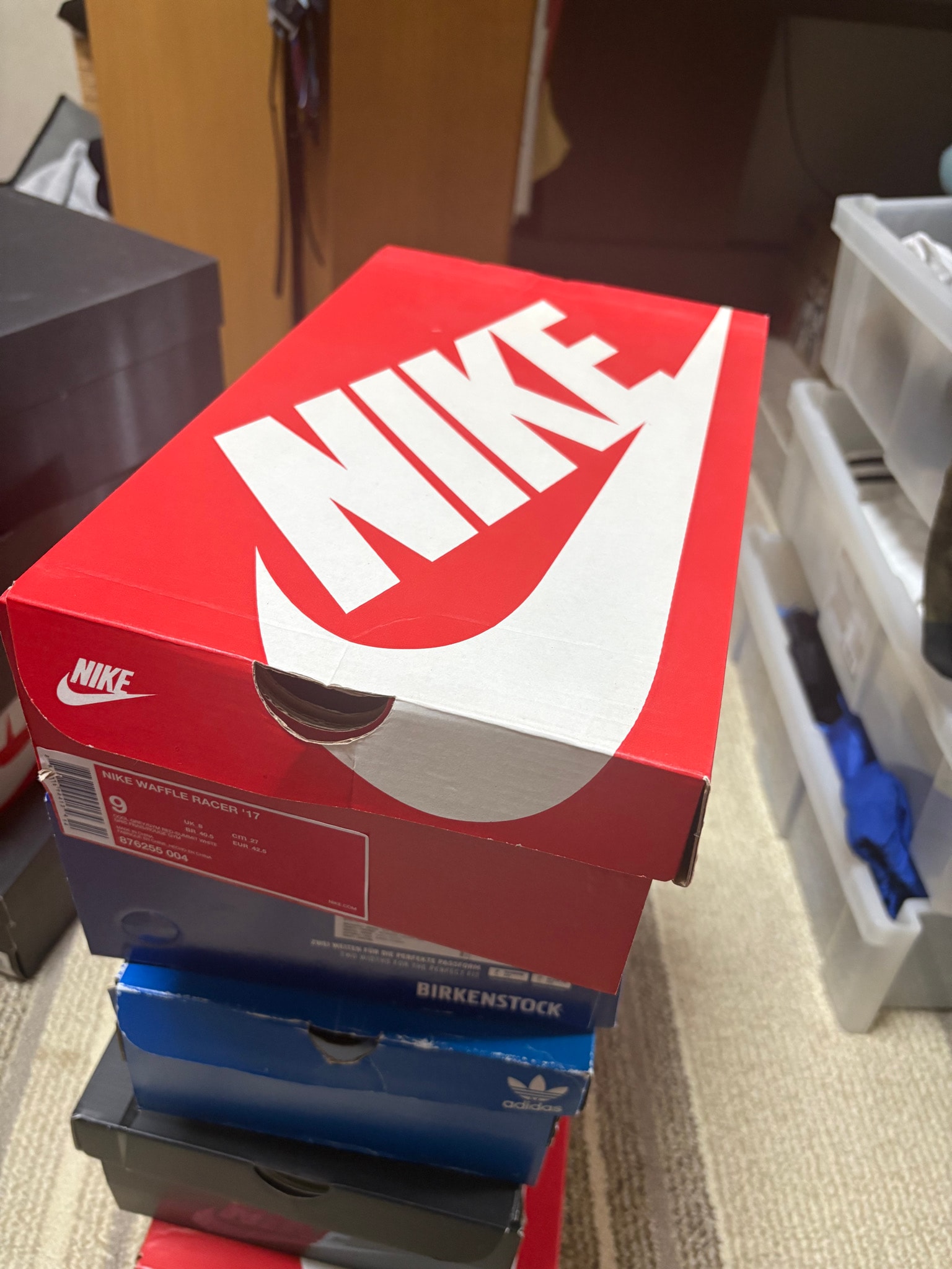 Nike Waffle Racer 17 "Cool Grey/Gym Red"