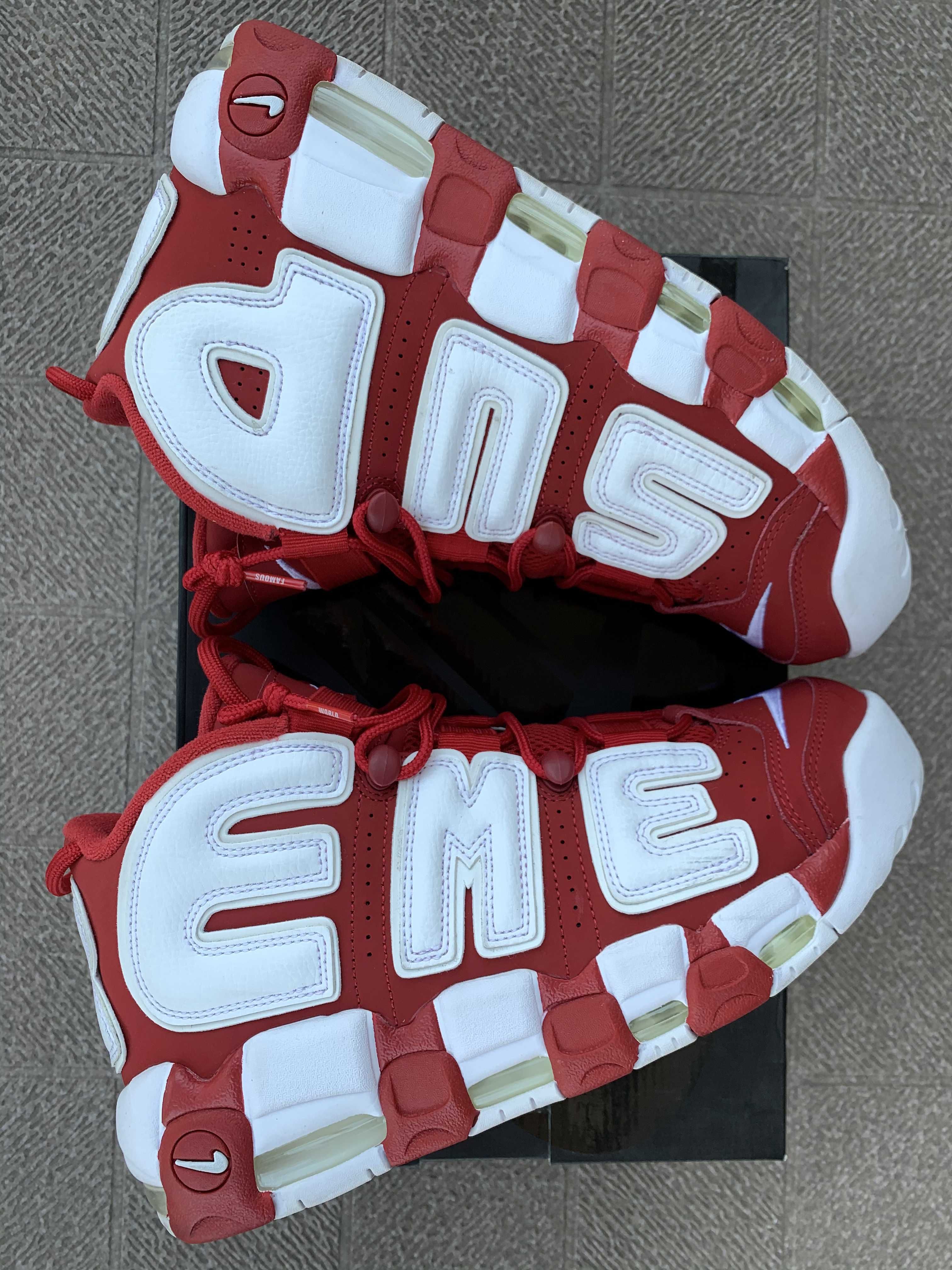 Supreme × Nike Air More Uptempo "White/Red"