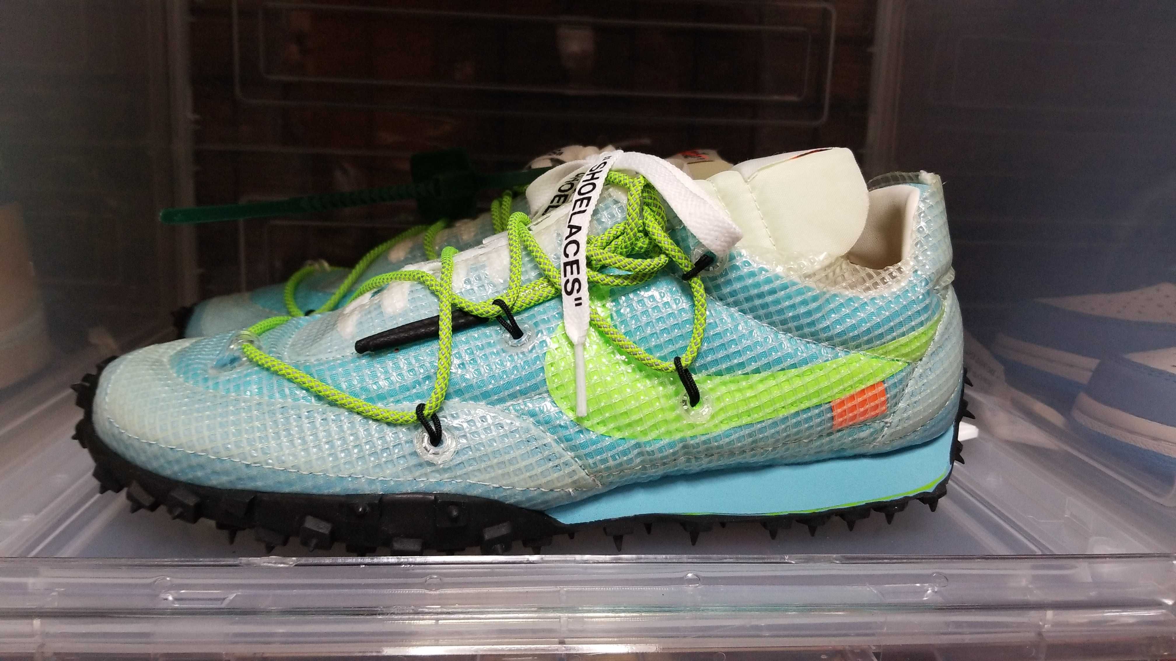 Off-White × Nike Women's Waffle Racer "Vivid Sky"