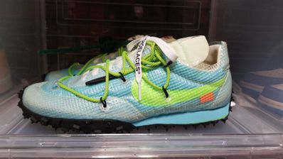 Off-White × Nike Women's Waffle Racer "Vivid Sky"