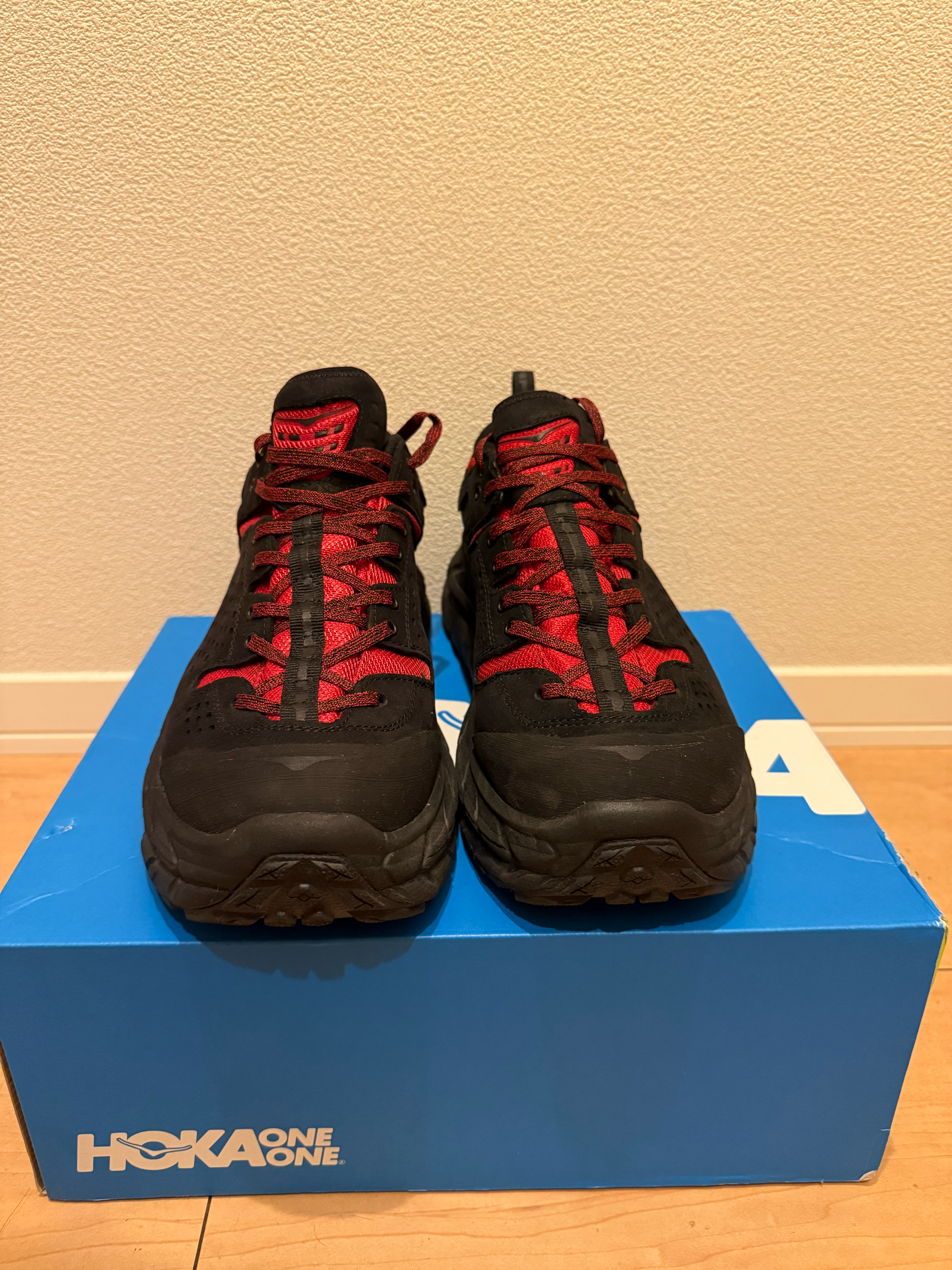Engineered Garments × Hoka Tor Ultra Low "Black/Red"