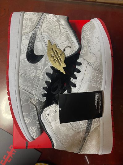 CLOT × Nike Air Jordan 1 Mid SE Fearless "White/Black/Red"