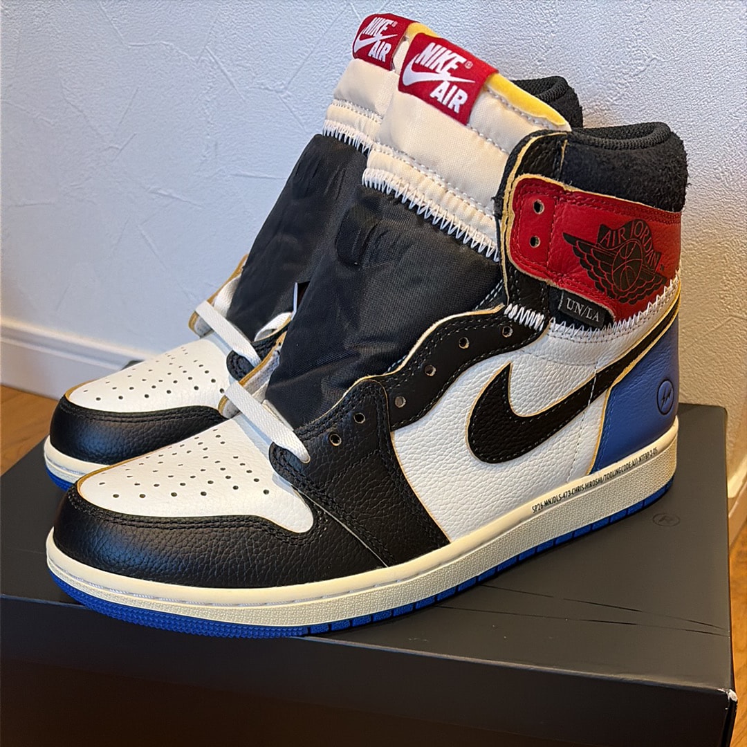 fragment design × UNION × Nike Air Jordan 1 High OG "Black/Varsity Red"