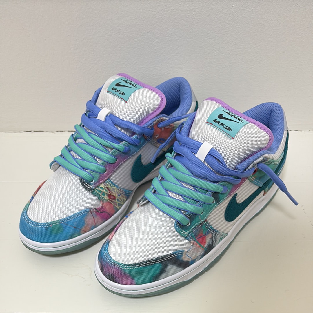 Futura × Nike SB Dunk Low "White and Geode Teal"