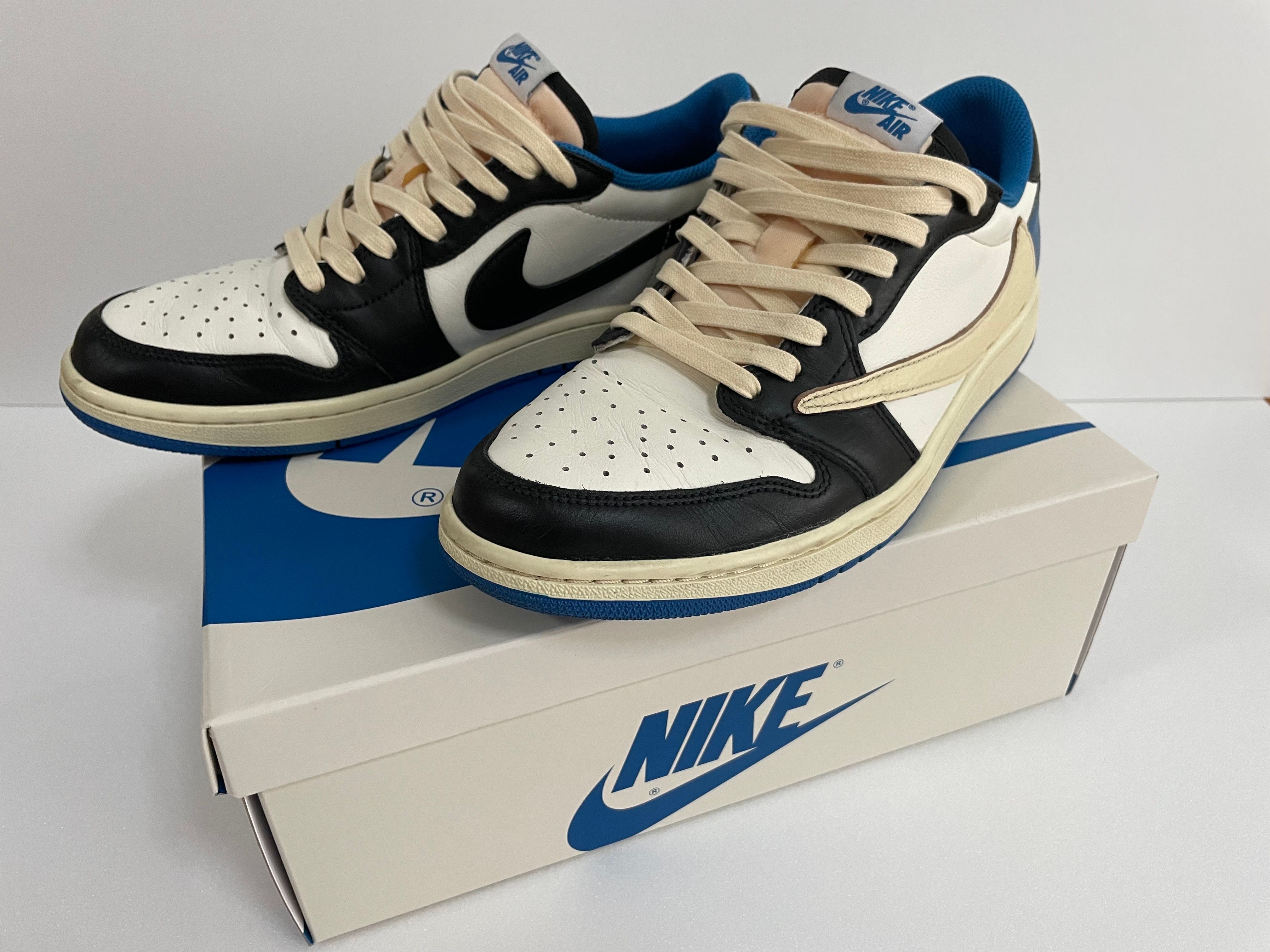 Travis Scott × fragment design × Nike Air Jordan 1 Low OG SP "Military Blue"
