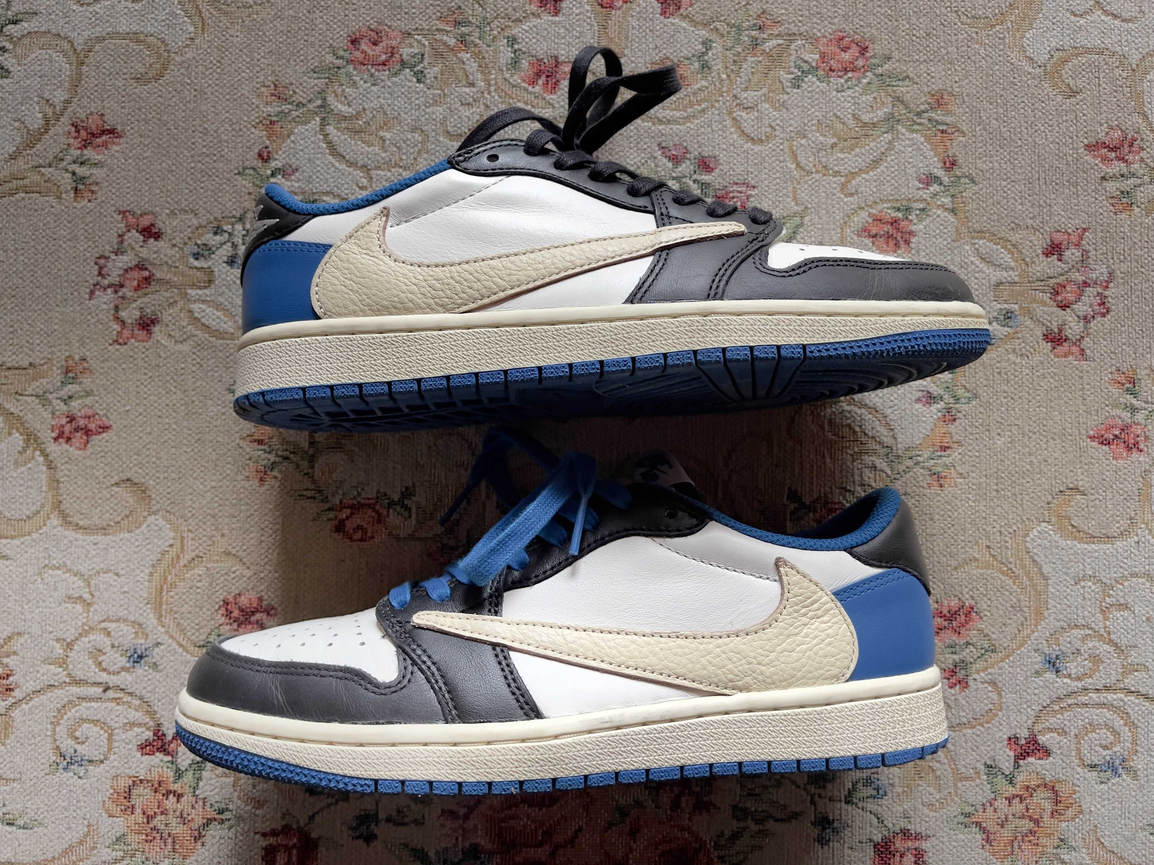 Travis Scott × fragment design × Nike Air Jordan 1 Low OG SP "Military Blue"