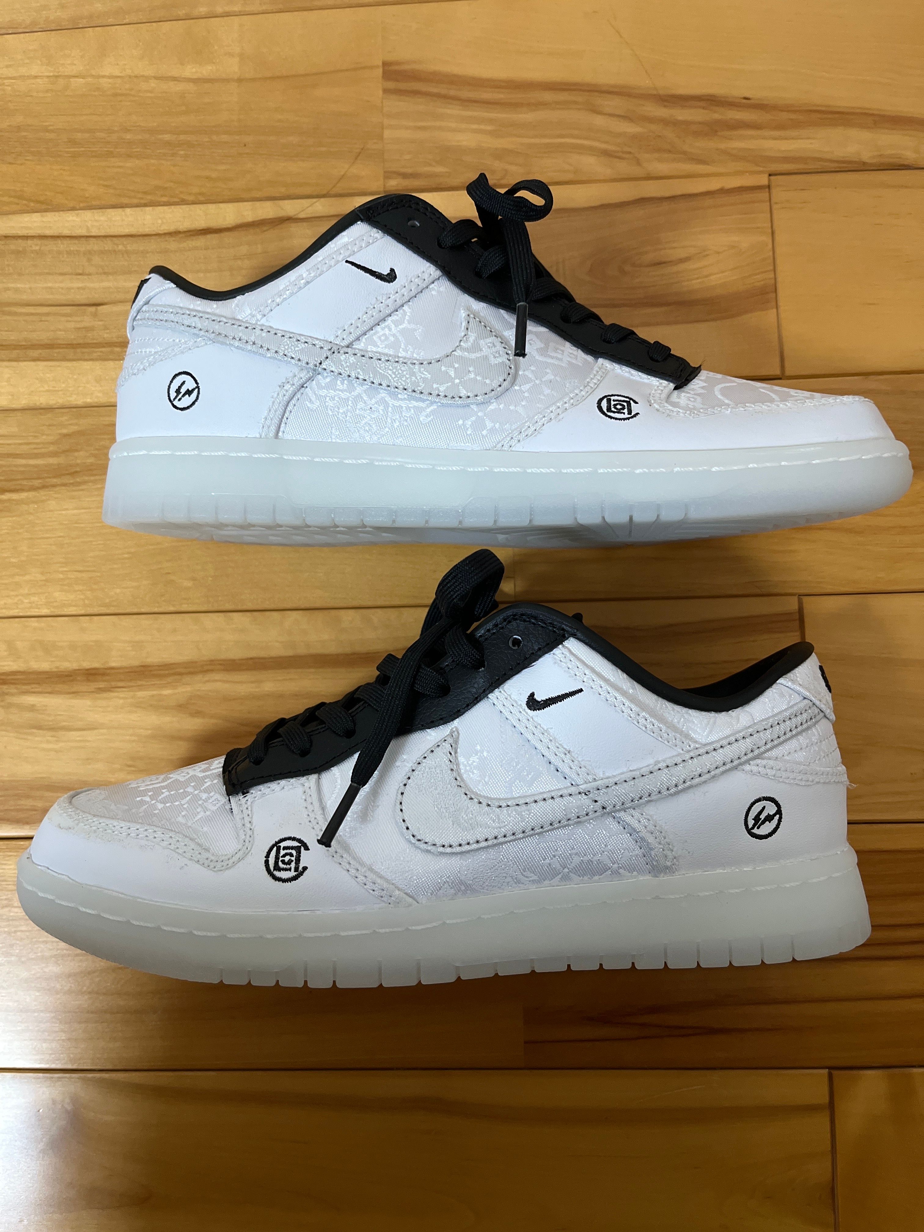 CLOT × Fragment × Nike Dunk Low "Black and White"