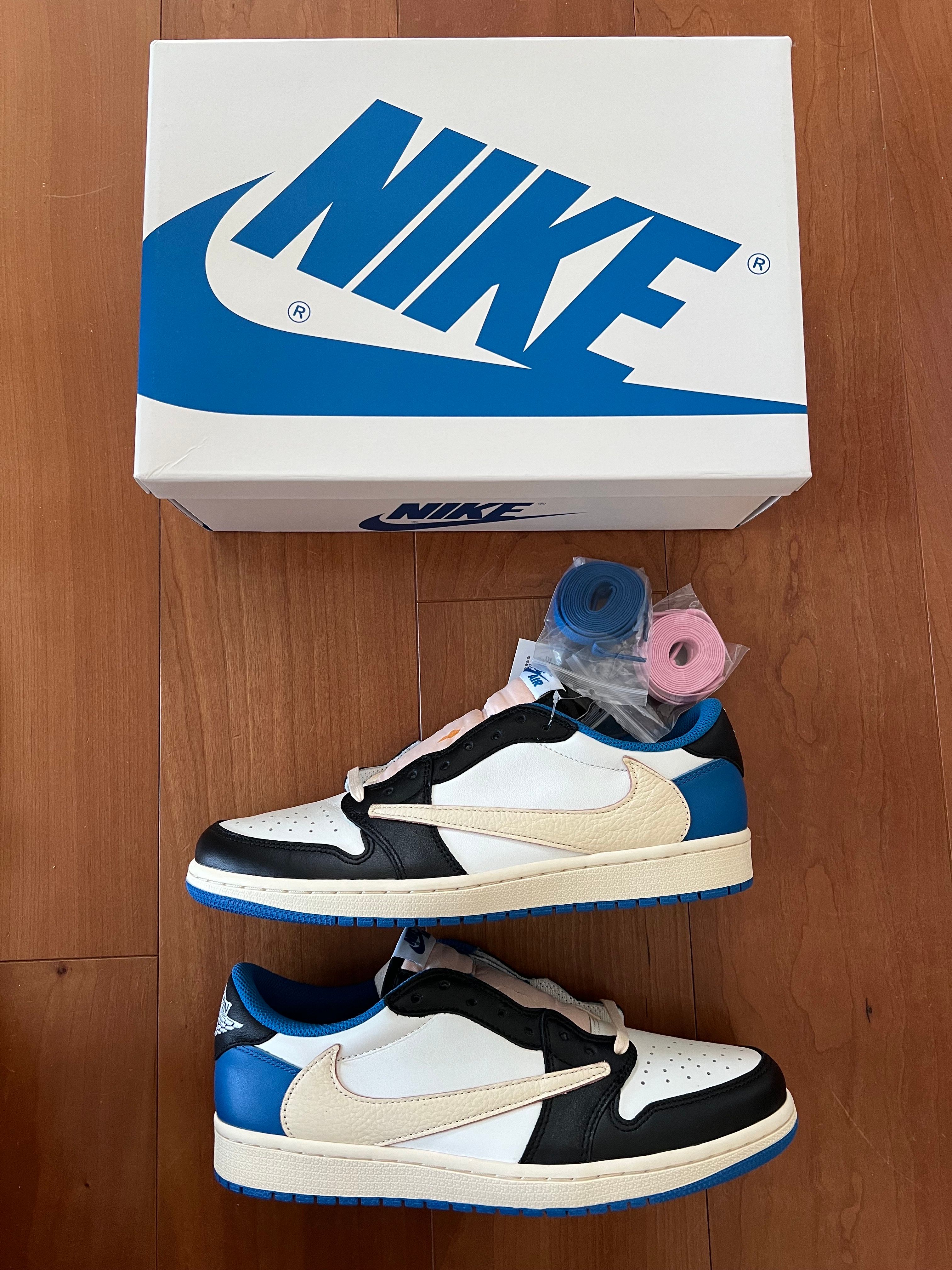 Travis Scott × fragment design × Nike Air Jordan 1 Low OG SP "Military Blue"