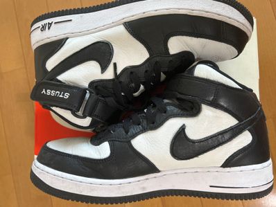 Stussy × Nike Air Force 1 Mid "Black and Light Bone"