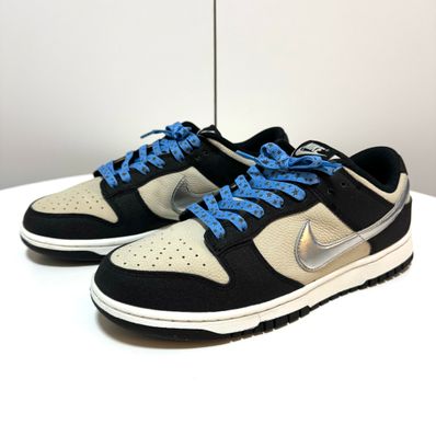 Nike Women's Dunk Low "Beige/Black and Metallic Silver"