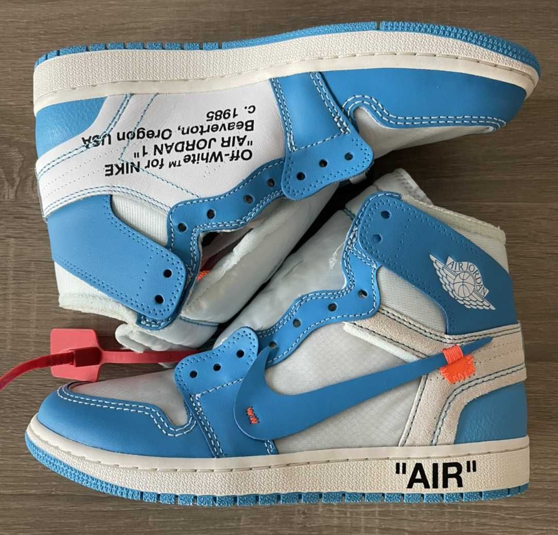 Off-White × Nike Air Jordan 1 High UNC "White/Dark Powder Blue"