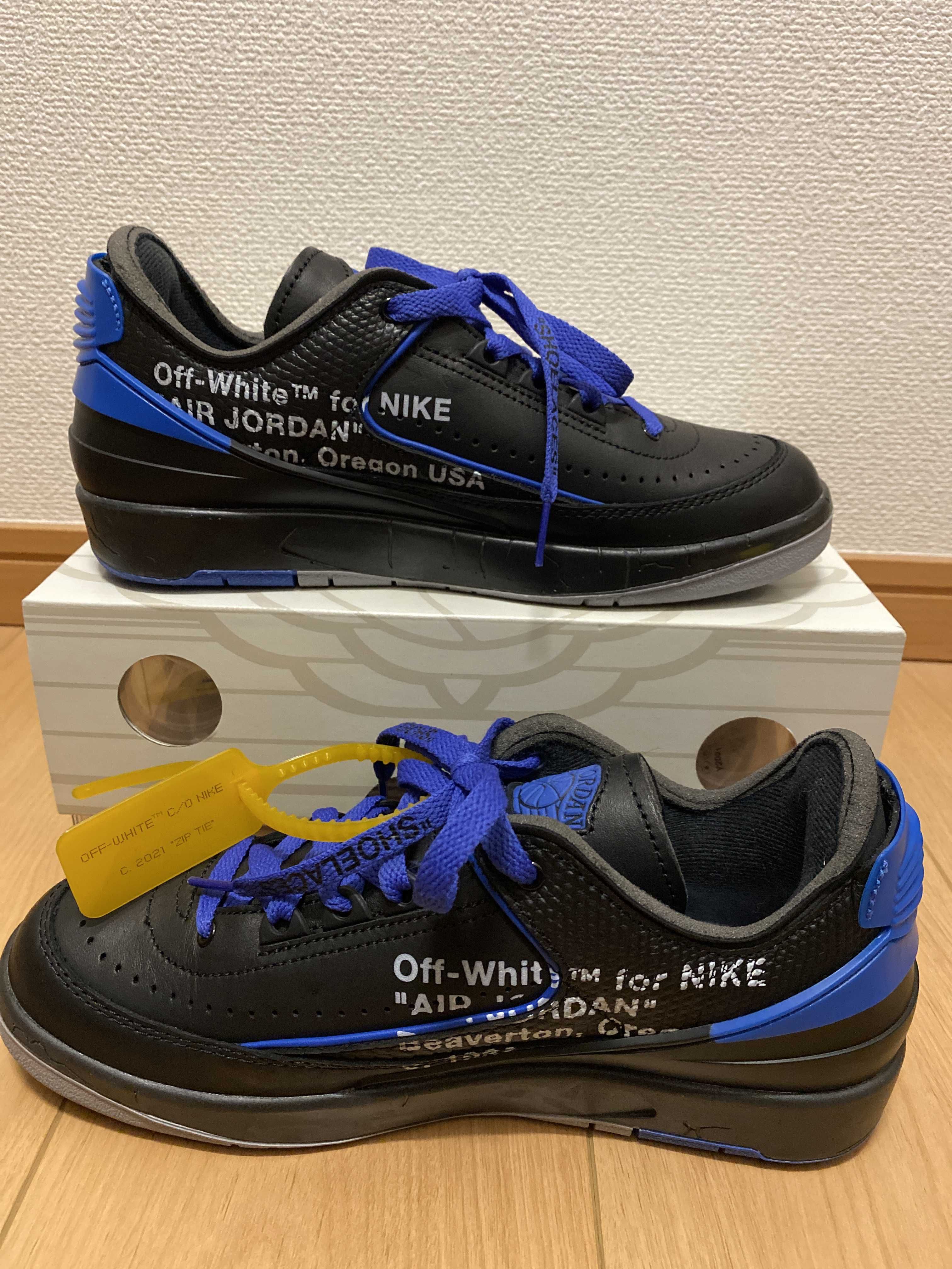 Off-White × Nike Air Jordan 2 Low "Black and Varsity Royal"