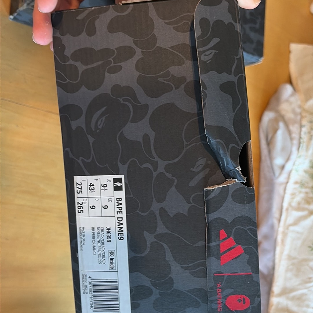 A BATHING APE × adidas Dame 9 "Core Black"