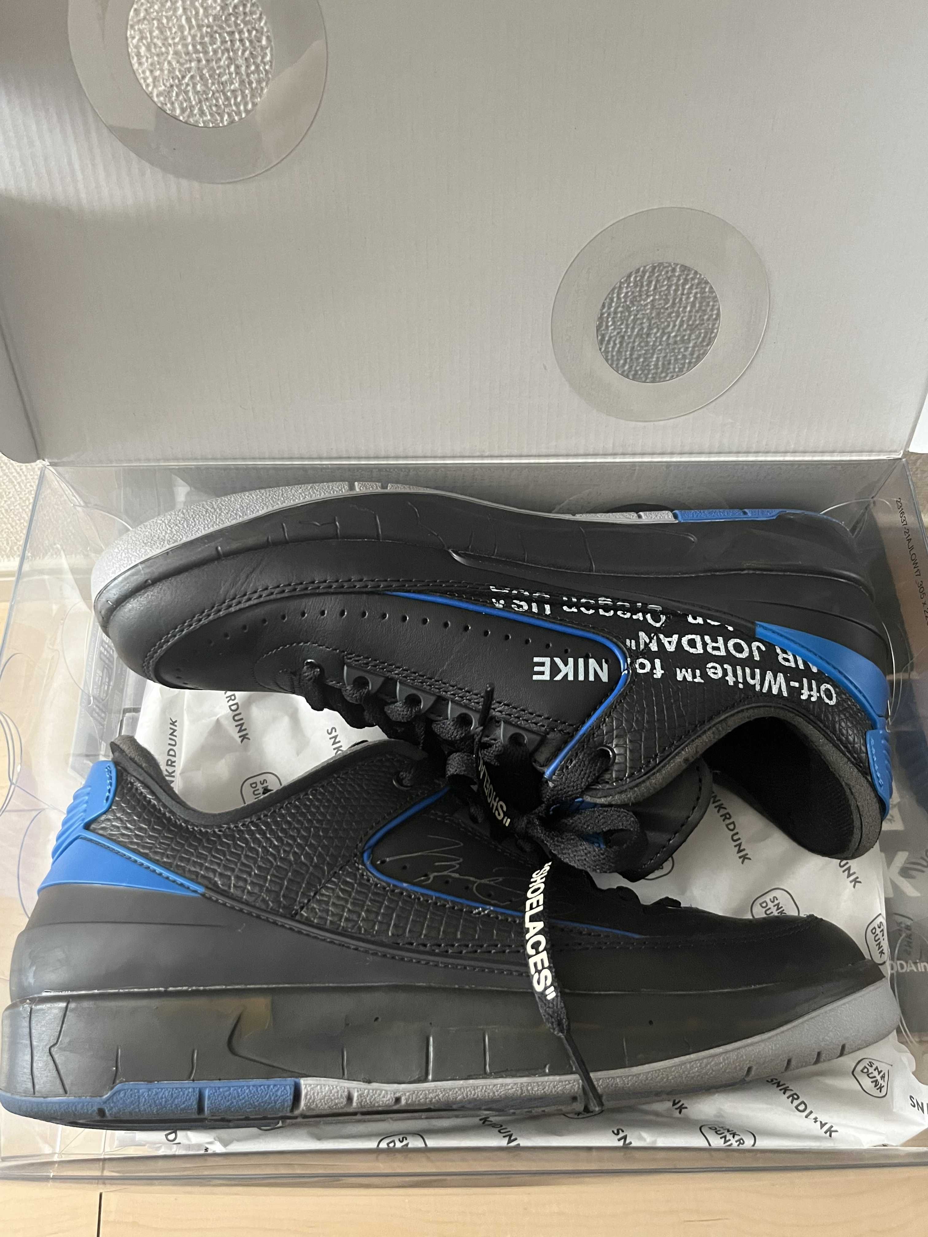 Off-White × Nike Air Jordan 2 Low "Black and Varsity Royal"