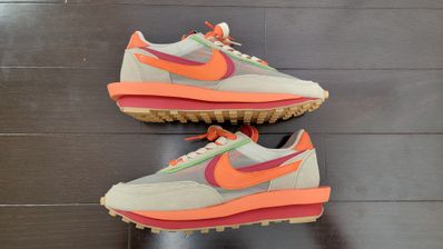 CLOT × Sacai × Nike LD Waffle "Orange Blaze"