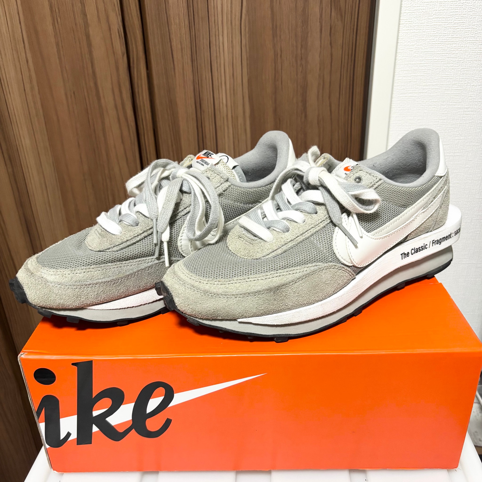 fragment design × sacai × Nike LD Waffle "Light Smoke Grey"