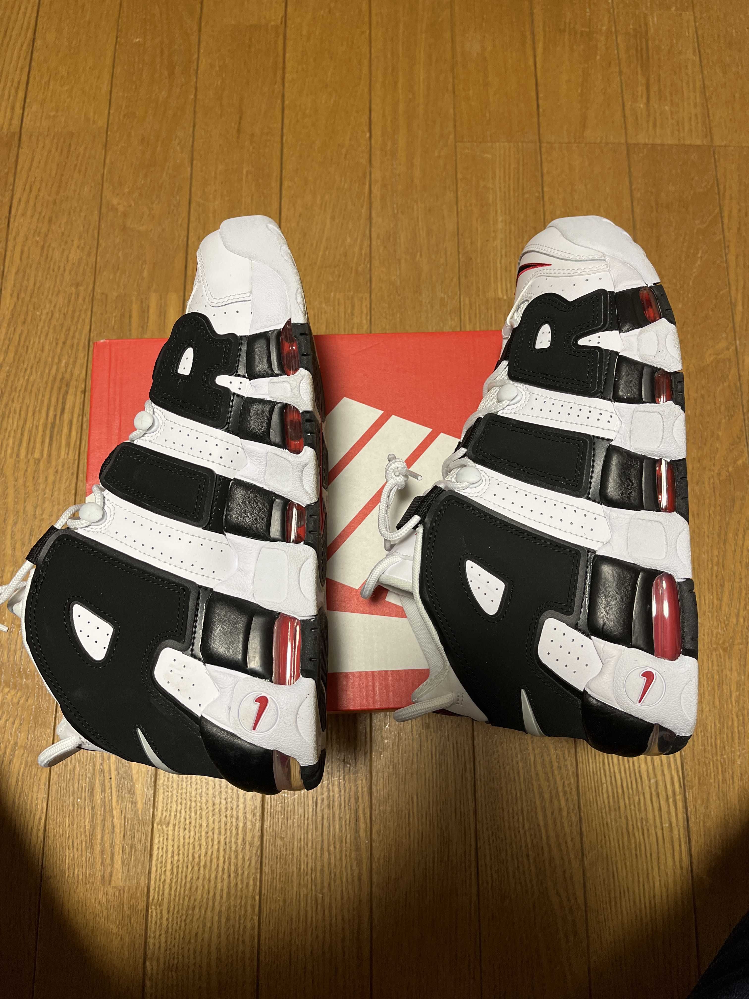 NIKE AIR MORE UPTEMPO "WHITE/BLACK/UNIVERSITY RED"(2020)