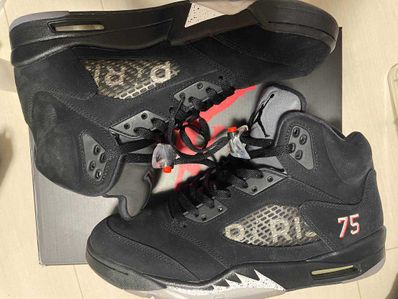 NIKE AIR JORDAN 5 PARIS SAINT-GERMAIN BLACK/CEMENT GREY