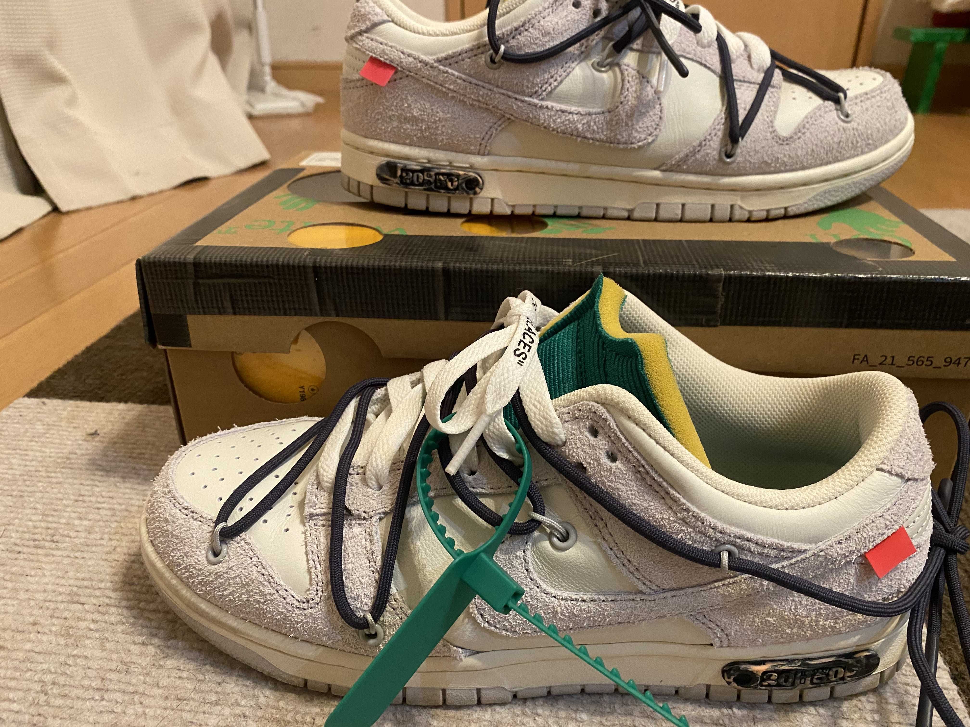Off-White × Nike Dunk Low "Sail/Neutral Grey/Gridiron"