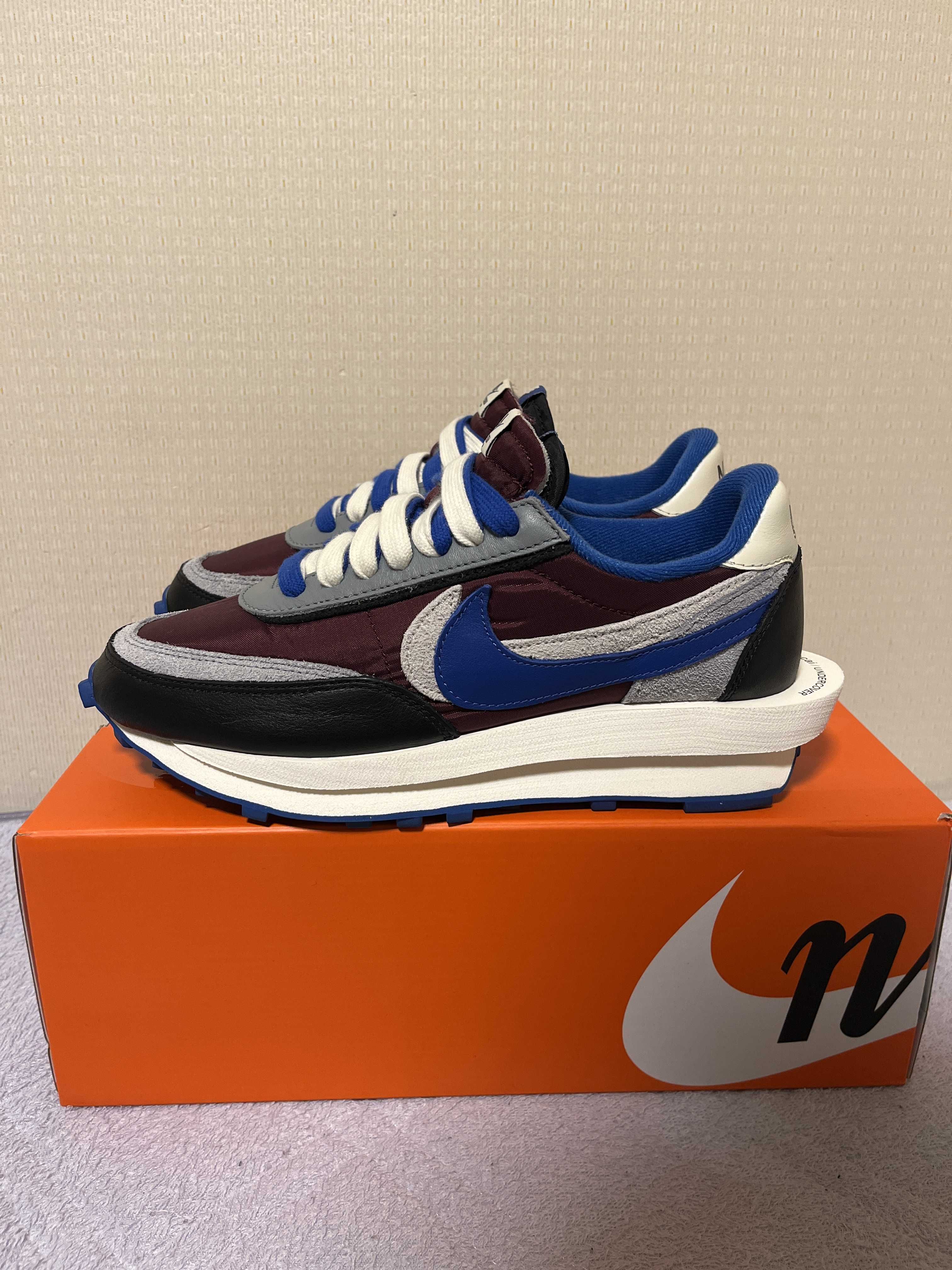UNDERCOVER × sacai × Nike LD Waffle "Night Maroon/Pale Ivory-Ground Grey-Team Royal"