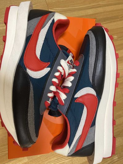 UNDERCOVER × sacai × Nike LD Waffle "Midnight Spruce/Pale Ivory-Dark Grey-University Red"