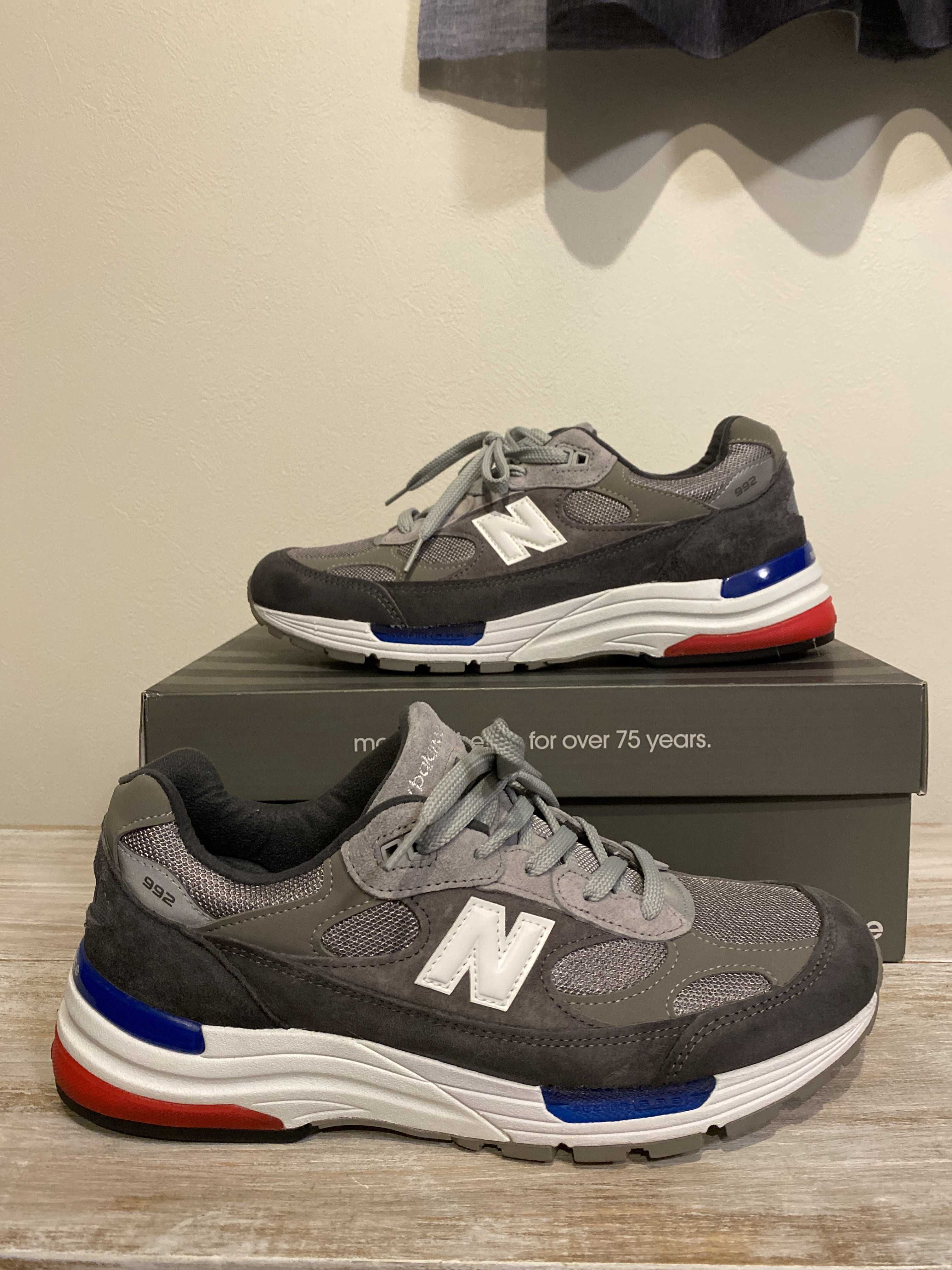 New Balance 992 "GRAY/BLUE/RED"