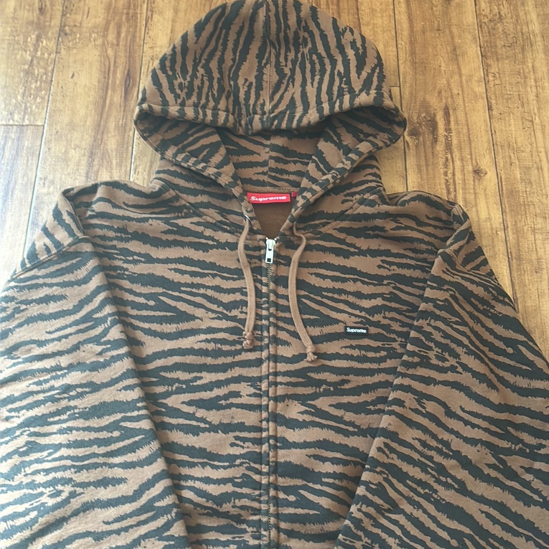 Supreme Small Box Zip Up Hooded Sweatshirt "Tiger"