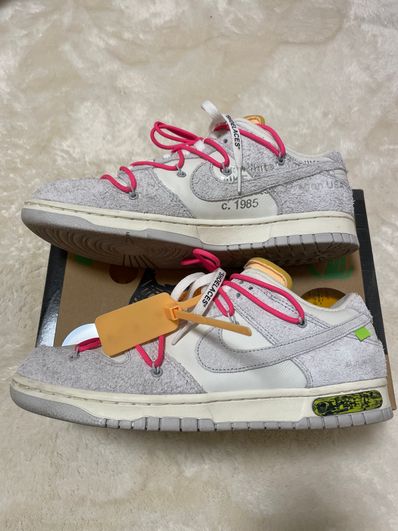 Off-White × Nike Dunk Low "Sail/Neutral Gray/Hyper Pink"