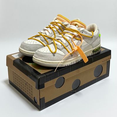 Off-White × Nike Dunk Low "Sail/Neutral Gray/Hyper Pink"