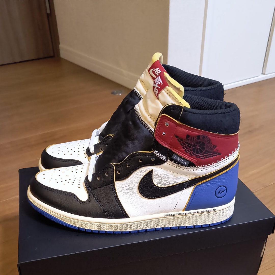 fragment design × UNION × Nike Air Jordan 1 High OG "Black/Varsity Red"