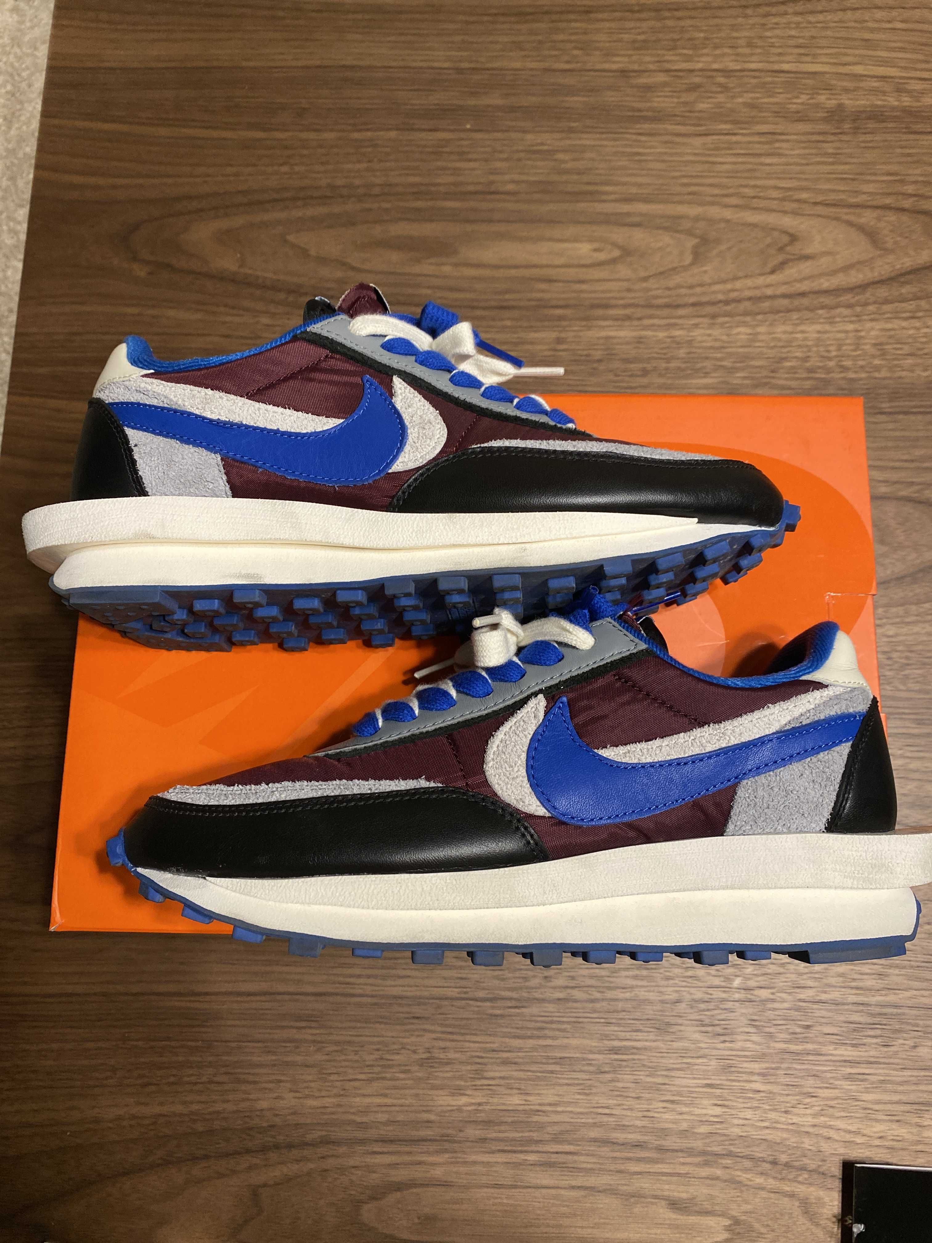 UNDERCOVER × sacai × Nike LD Waffle "Night Maroon/Pale Ivory-Ground Grey-Team Royal"