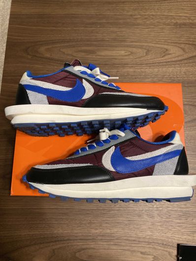 UNDERCOVER × sacai × Nike LD Waffle "Night Maroon/Pale Ivory-Ground Grey-Team Royal"
