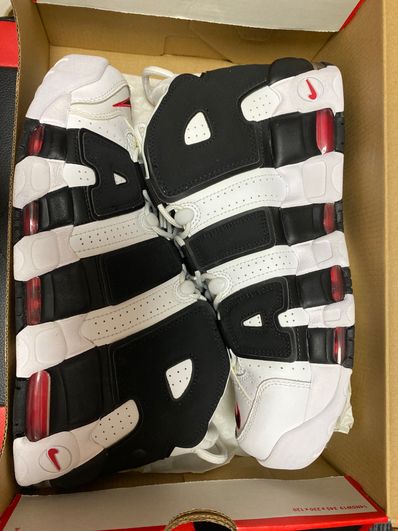 NIKE AIR MORE UPTEMPO "WHITE/BLACK/UNIVERSITY RED"(2020)