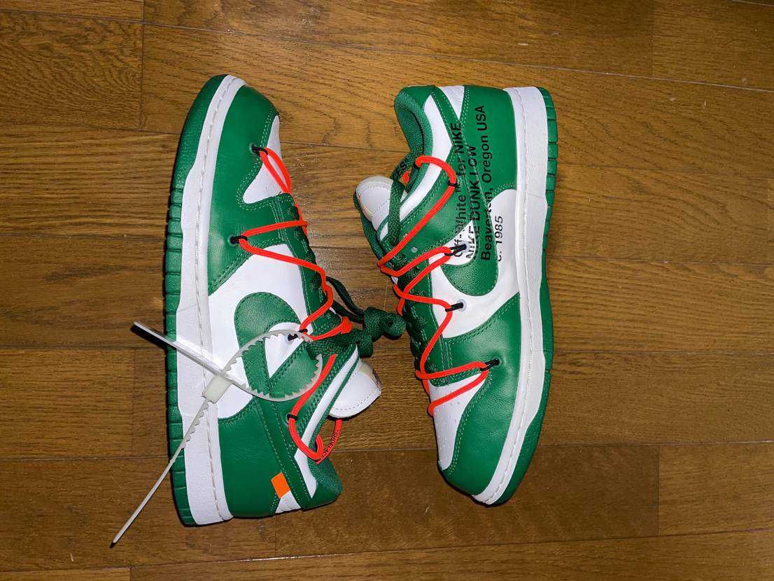 Off-White × Nike Dunk Low "White/Pine Green"