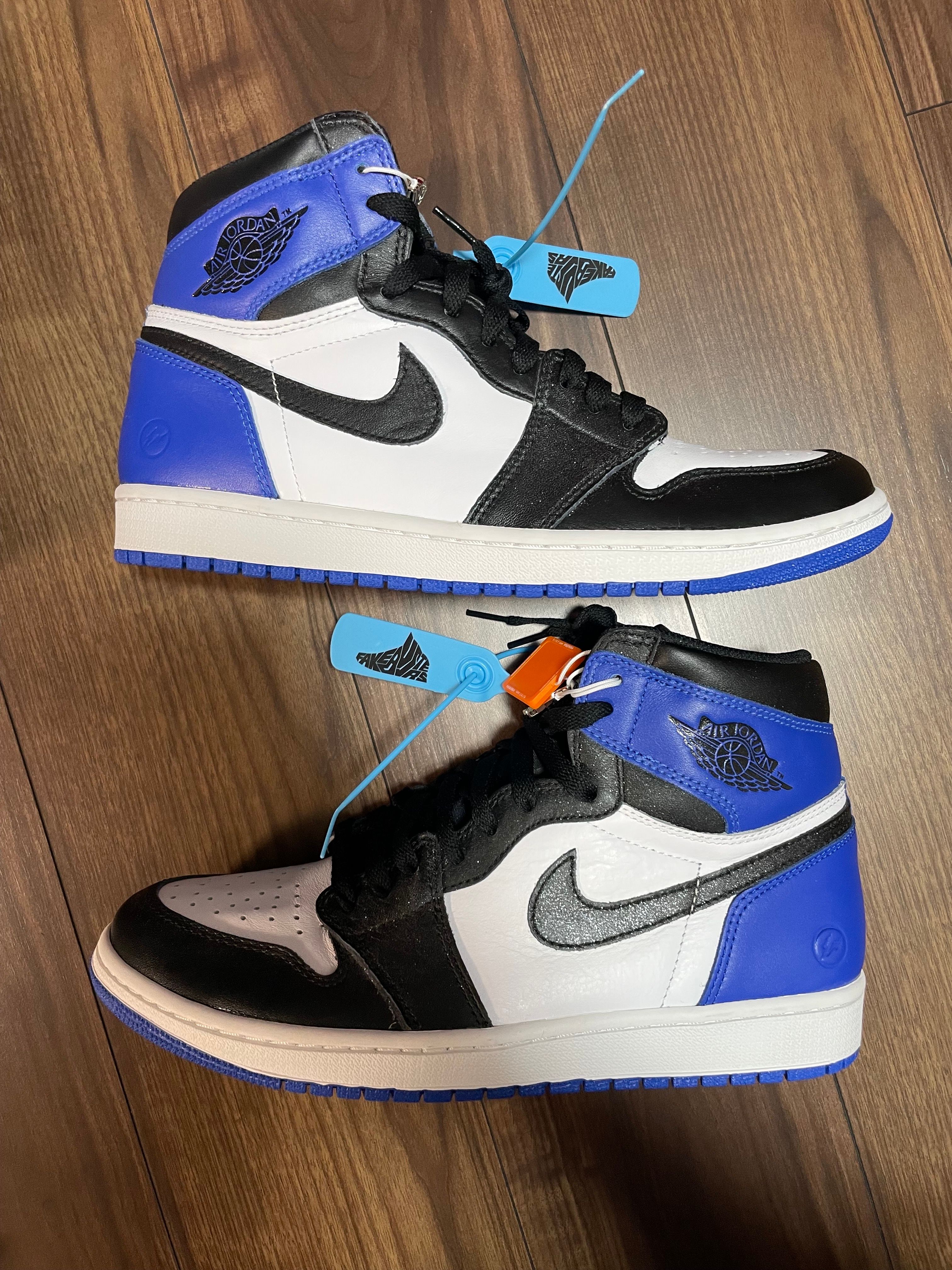 fragment design × Nike Air Jordan 1 Retro High OG "Black/Sport Royal/White"
