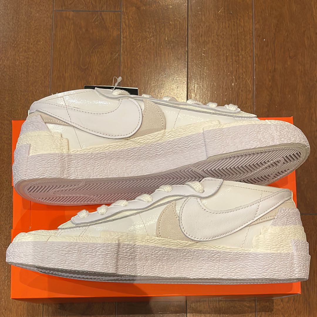 sacai × Nike Blazer Low "White Patent Leather"