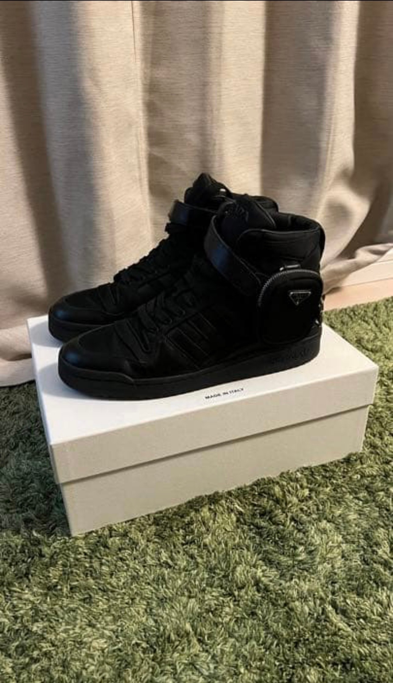 PRADA Re-Nylon × adidas Forum High "Black"